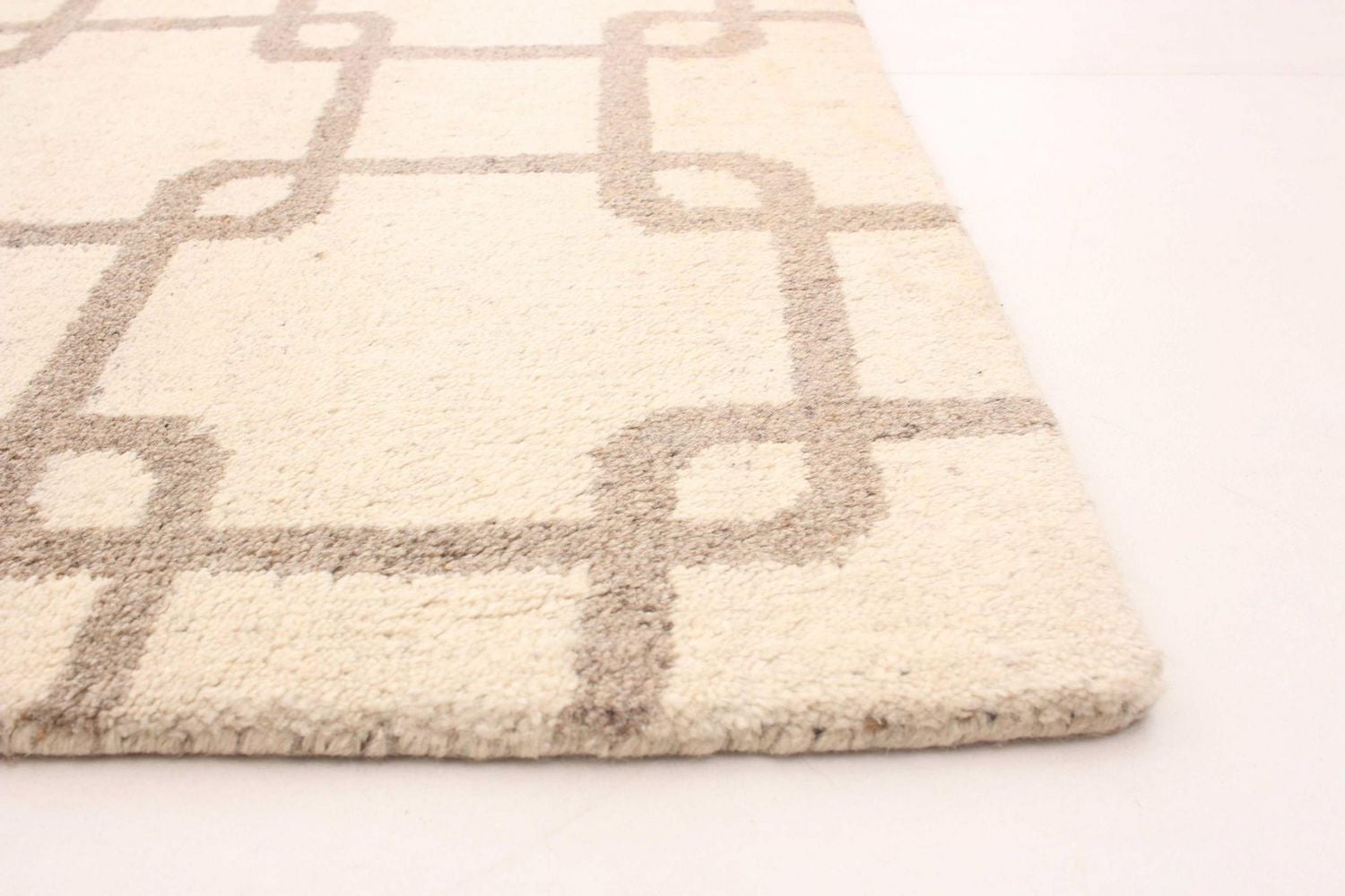 ECARPETGALLERY 4'11" x 7'8" Moroccan Tangier Hand-knotted Area Rug for Living Room, Dining Room and Bedroom in Ivory