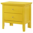thumbnail image 2 of Passion Furniture PF-G1332-N 24 x 15.5 x 19 in. Primo 2-Drawer Nightstand, Yellow, 2 of 5