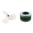 thumbnail image 1 of 1 Pcs Aluminium Propellers Outboard Boat Motors Marine Propeller & 1 Pcs Outboard Fuel Filter,1 * Propeller 1 * Fuel Filter,white & green, 1 of 5
