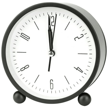 Unique Bargains Retro Metal Casing Alarm Clock Black 4.5L x 2.0W x 4.7H