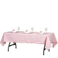 Efavormart Buffalo Plaid Tablecloth | 60"x102" Rectangular | White/Rose ...
