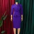 thumbnail image 3 of AURA Plus Size Elegant African Bodycon Midi Dress Large Lapel Three Quarter Sleeve High Waist Work Office Dress, 3 of 9