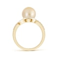 thumbnail image 2 of Angara Solitaire Golden South Sea Cultured Pearl Bypass Ring with Diamonds in 14K Yellow Gold for Women | June Birthstone Jewelry for Her, 2 of 8