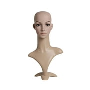 SSWBasics Female Plastic Mannequin Head with Base Height 19" Head Circumference 21" - Ideal Wig Mannequin Head Mannequin Head for Wig Styling and Display