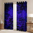thumbnail image 2 of Manfei Teens Abstract Geometric Plaid Black Out Curtains,Futuristic Cubes Curtains Pack of 2 (42x63 Each),Gradient Neon Lights Bedroom Curtains,Luxury Bedroom Decor, 2 of 6