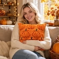 thumbnail image 4 of Halloween Pumpkin Shaped Throw Cover 18x18 Inches Soft Plush Pillow Cases for Chair Sofa Bedroom Living Room Home Decor A, 4 of 8