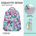 thumbnail image 2 of Floral and Hummingbird Illustration School Backpack Multifunctional Students Backpack with Watercolor Flower Pattern and Adjustable Straps, 2 of 6