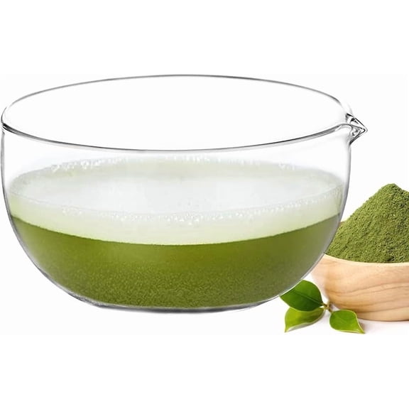 Wzw Glass Matcha Bowl With Pouring Spout Ceremonial Mixing Chawan 20 oz 590ml Clear Traditional Japanese