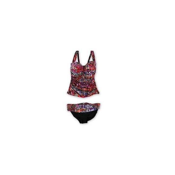 Tankini de 2 piezas Profile con dobladillo azteca para mujer multicolor 32D