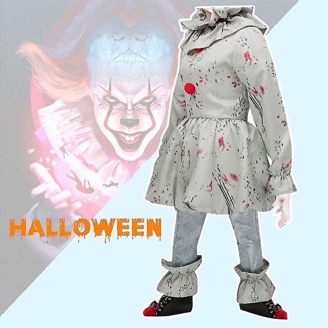 Disfraz de payaso loco de Halloween para niños, disfraces de Pennywise para niños, asesino malvado de terror