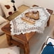 thumbnail image 5 of Mantel cuadrado de encaje de ganchillo con diseño floral, resistente al polvo, ideal para mesas de comedor, mesas de centro, libros y escritorios, color blanco., 5 of 8