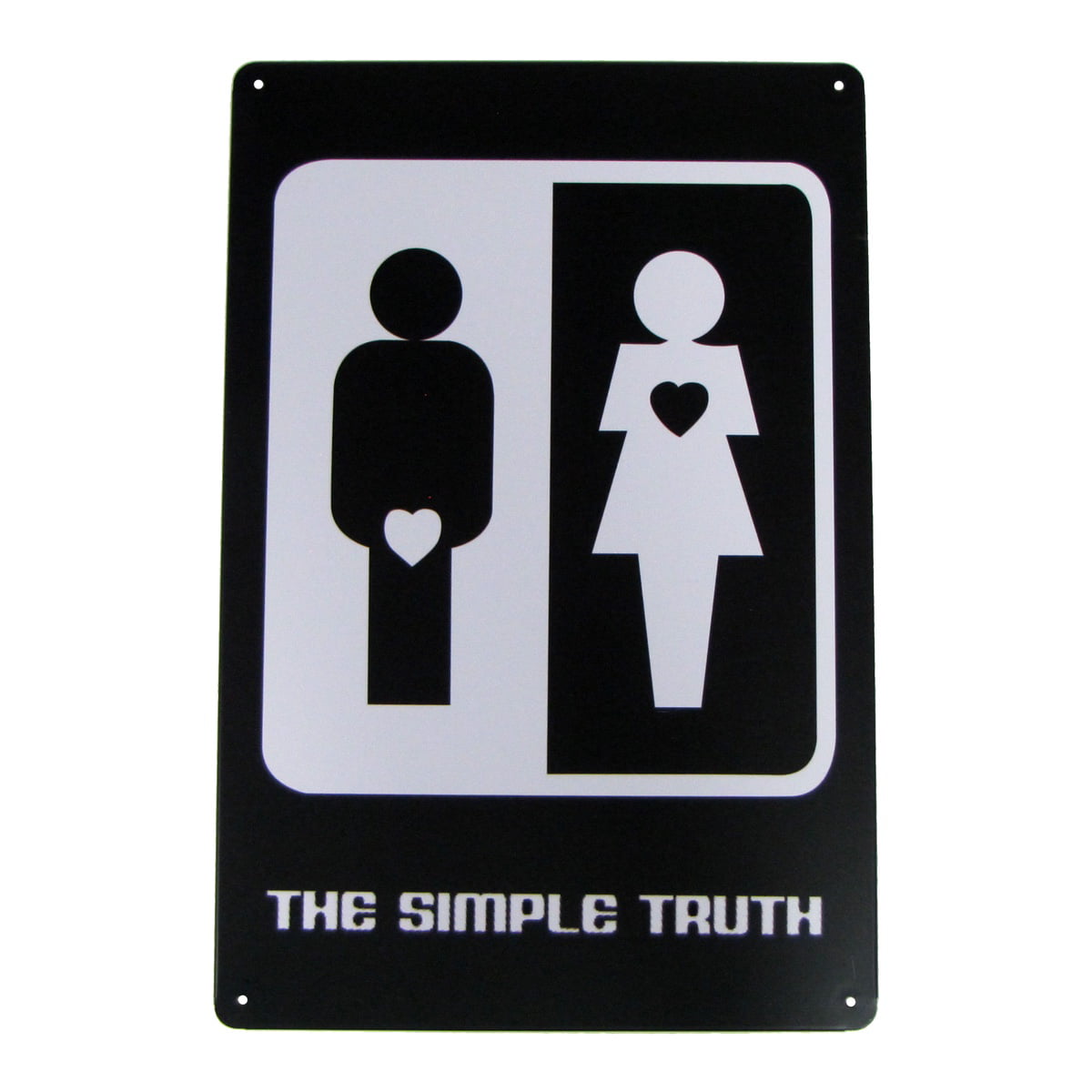 Men Women Simple Truth FUnny Metal Bathroom Sign Newlywed Home Wall Decor  Wedding Gag Gift 