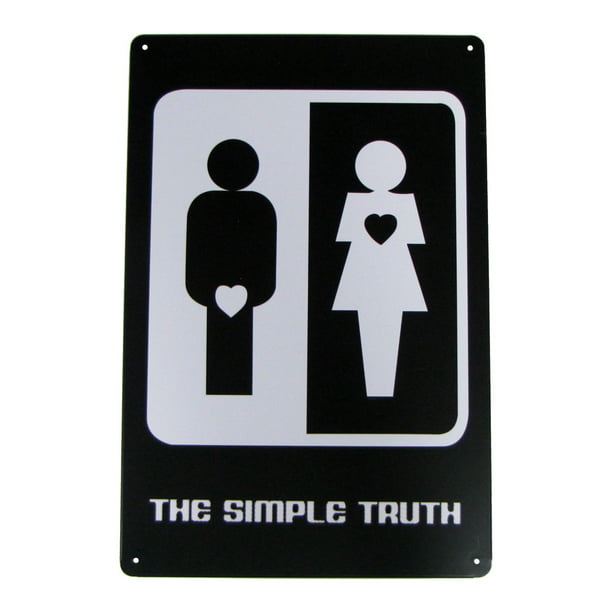 Men Women Simple Truth FUnny Metal Bathroom Sign Newlywed Home Wall ...