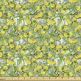 thumbnail image 1 of Flower Fabric by the Yard Upholstery, Pile of Chrysanthemum Flowers Cut Plucked Foliage Scattered on Abstract Background, Decorative Fabric for DIY and Home Accents, Multicolor by Ambesonne, 1 of 5