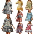 thumbnail image 5 of Femmes Été Décontracté Bohème Robe Ethnique Style Floral Robe d'Impression, 5 of 5