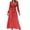 Red, variant on AKAFMK Dresses for Women 2024 Casual Slim Pleated Belted Long-Sleeve V-Neck A-Line Solid Color Dress Party Maxi Dresses Hot Pink