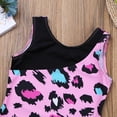 thumbnail image 4 of Jowowha Kids Girls One Piece Gymnastics Leotard Sleeveless Leopard Print Ballet Dance Unitard Pink L, 4 of 5