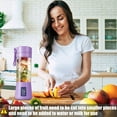 thumbnail image 2 of Portable Personal Blender, Mini Blender for Shakes Smoothies, Juicer Cup with 6Blades Electric USB Rechargeable Handheld, 380ml, Purple, 2 of 9