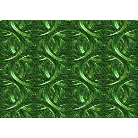Ahgly Company Indoor Rectangle Patterned Deep Emerald Green Area Rugs, 4' x 6'