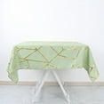 thumbnail image 5 of BalsaCircle 54" x 54" Sage Green Gold Metallic Geometric Design Square Polyester Table Overlay, 5 of 8