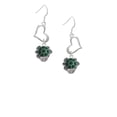 thumbnail image 2 of Delight Jewelry Silvertone Green Enamel 2-D Turtle Spinner Open Heart French Earrings, 2 of 4