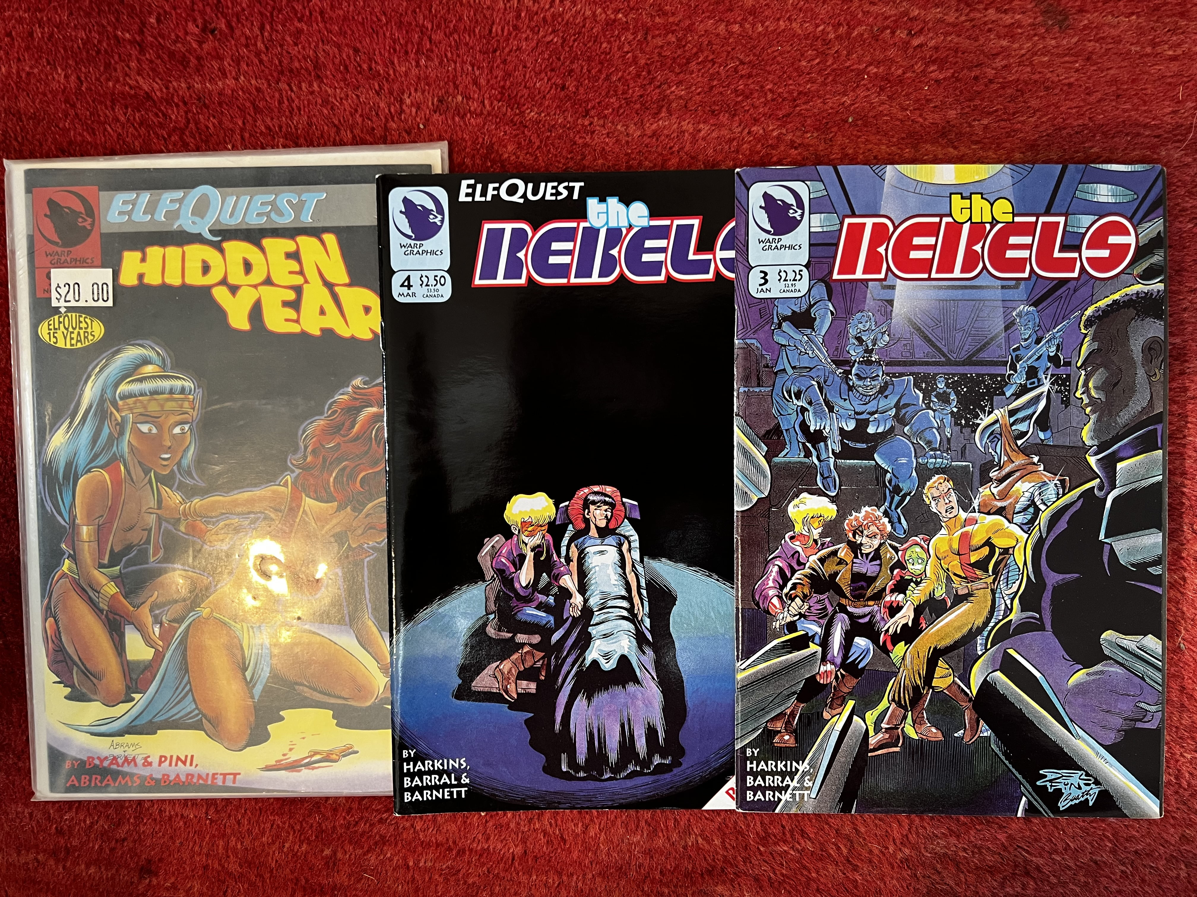 Warp Graphics ElfQuest Hidden Year #9 The The Rebels #3, #4 (3 Comics Lot) VF