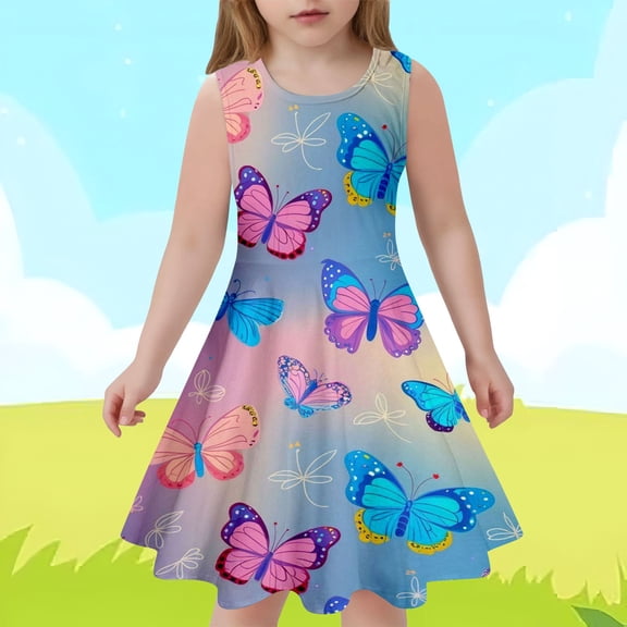 Girls Dresses Children's Fashion Slim Sleeveless Kids Clothing