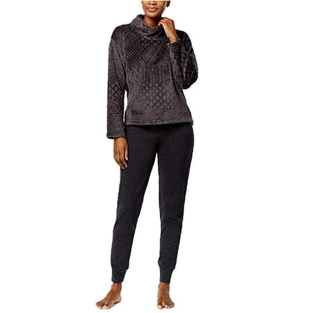 

Nautica-Plush Textured Top & Jogger Pants Pajama Set-Regular-XXL-Charcoal
