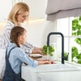 thumbnail image 4 of WOWOW Single Handle Pull Down Sprayer Kitchen Faucet in Matte Black with Deck Plate, 4 of 5