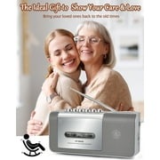 Jazmm Portable Cassette Recorder Player, AM/FM Cassette Tape Player with Built, in Loud Speaker, Microphone & 3.5mm Earphone Jack, AC/AA Battery Powered, Ideal Gift for Home