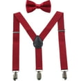 thumbnail image 1 of HSHDLDF Garçons Bretelles Noeud Papillon Ensemble 1" Large 3 Clips Réglables Longueur 5 à 13 Ans, 1 of 7