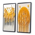 thumbnail image 3 of Designart "Quill Minimalism Yellow Trees in the Forest III" Landscape Trees Framed Wall Art Set Of 2 - Traditional Yellow Gallery Wall Frame Set For Home Decor, 3 of 6