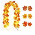 thumbnail image 3 of 79in Lighted Artificial Maple Leaf Garland, Fall Hanging, Flexible Fake Autumn Leaves Mantel Stair Railing Halloween Decor,Indoor Outdoor Fireplace Door Window Thanksgiving Farmhouse Harvest Supplies, 3 of 7