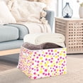 thumbnail image 3 of Yayeee Collapsible Cube Storage Bin with Lid Fabric Closet Decorative Basket with Handles, Beige Stars, 3 of 7