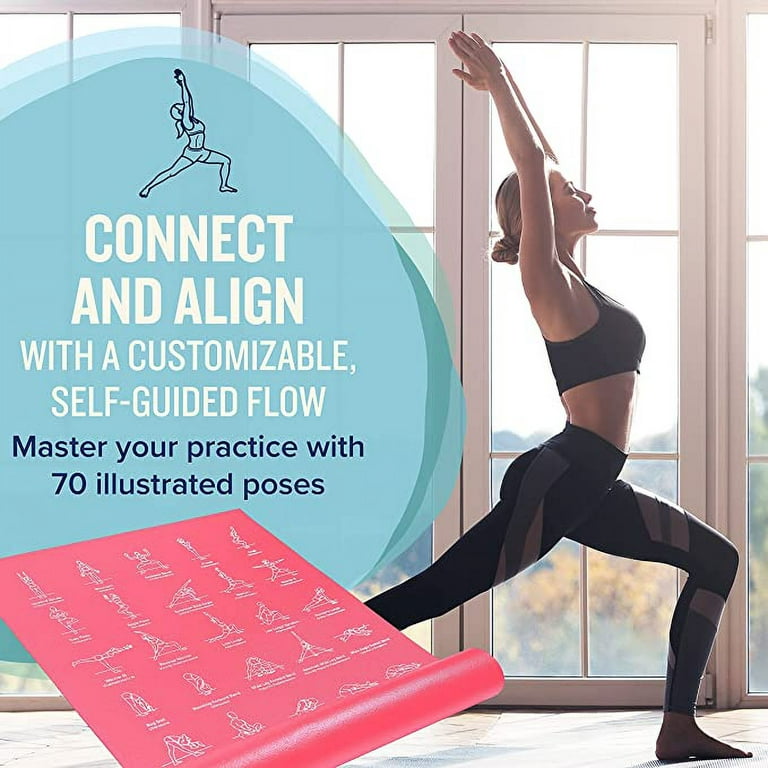 Yoga Mat for Women and Men -Printed Poses for Pilates, Workout and  Stretching 