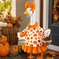 thumbnail image 4 of 23" Fall Porch Goose Outfit Pumpkin Dress Goose Costume, Fall Harvest Autumn Thanksgiving Courtyard Garden Patio Yard Decoration, 4 of 5
