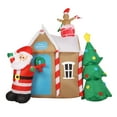 thumbnail image 1 of Inflatable Santa House Tree, Quick Inflation Inflatable Christmas Tree House Polyester LED Lights  For Office US Plug 100-240V, 1 of 8
