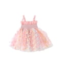 thumbnail image 4 of Girls' Sleeveless Party Dress New Toddler Kids Kids Girls Cute Summer Mesh Solid Color Print Bow Suspenders Dress Skirt Party Dress for Girls Girls Party and Casual Dress Pinky New, 4 of 9