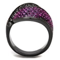 thumbnail image 3 of Womens Black Purple Ring Anillo Para Mujer Stainless Steel Ring with Top Grade Crystal in Light Peach Civita, 3 of 4