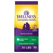 Wellness Complete Health Dry Dog Food, Wholesome Grains, Natural, Lamb & Barley Recipe, (30-Pound Bag)