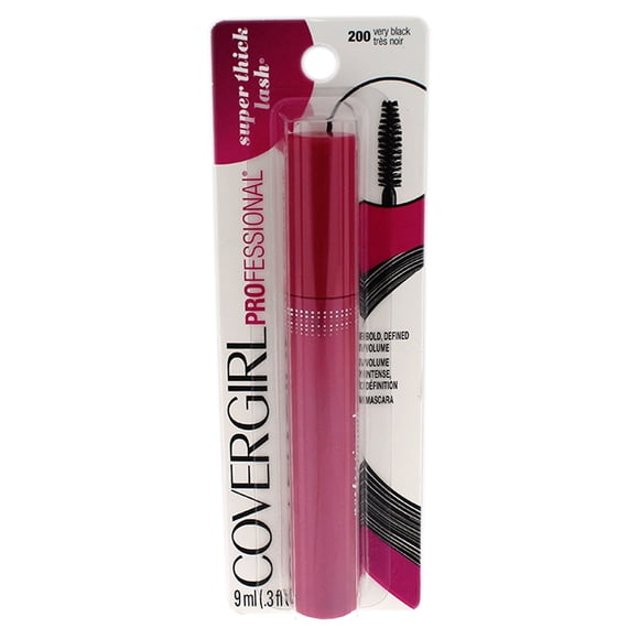 COVERGIRL Professional Super Thick Lash Mascara, Bold, Defined Volume, Separated & Defines Lashes, Lasts All Day, 100% Cruelty-Free, Very Black