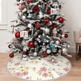 thumbnail image 5 of Rocae Floral for Christmas Tree Skirt with Pom Pom Trim for Holiday Party for Holiday Home Decor Indoor Outdoor-36", 5 of 7