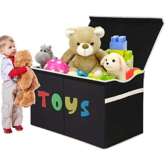 120L Extra Large Toy Storage Box - Collapsible Dinosaur Toy Chest with Lid, Sturdy Organizer for Kids Playroom Living Room Bedroom, Toy Bin for Boys Girls