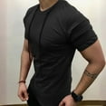 thumbnail image 2 of toraway Chemises pour Hommes Manches Courtes Décontractées Col Rond Slim Couleur Unie Manches Courtes T-Shirt Rayé Plissé Manches Courtes G, 2 of 4