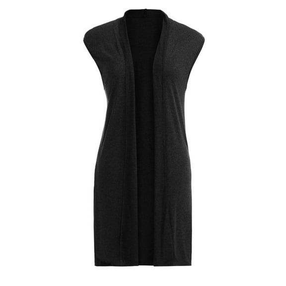Jxximdong Cardigans for Women, Sleeveless Open Front Pocket Causal Lightweight Kimono Cardigan Coat, Women's Bolero Shrugs Black