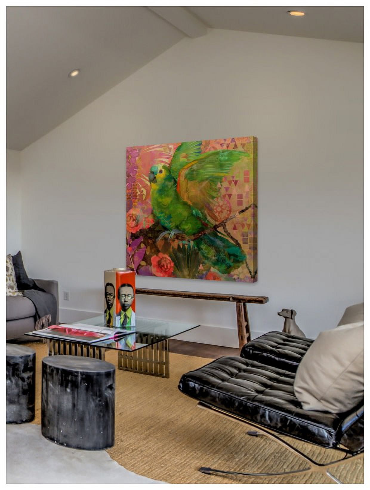 "Great Green Parrots" Painting Print on Wrapped Canvas