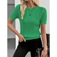 thumbnail image 4 of Women's Fashion Inspiration Twisted Rope Decorative Round-Neck Sweater, 4 of 5