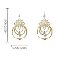 thumbnail image 3 of Wentin Earrings Clearance! Crystal Flower Drop Leverback Earrings For Women Fashion Plated Jewelry Geometric Multi Layered Circle Flower Earrings, 3 of 6
