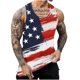 thumbnail image 5 of Mens Camisetas Algodón Día de la Independencia Impreso sin Mangas Cuello Redondo Chaleco, Chaleco sin Mangas para Hombres, 5 of 7