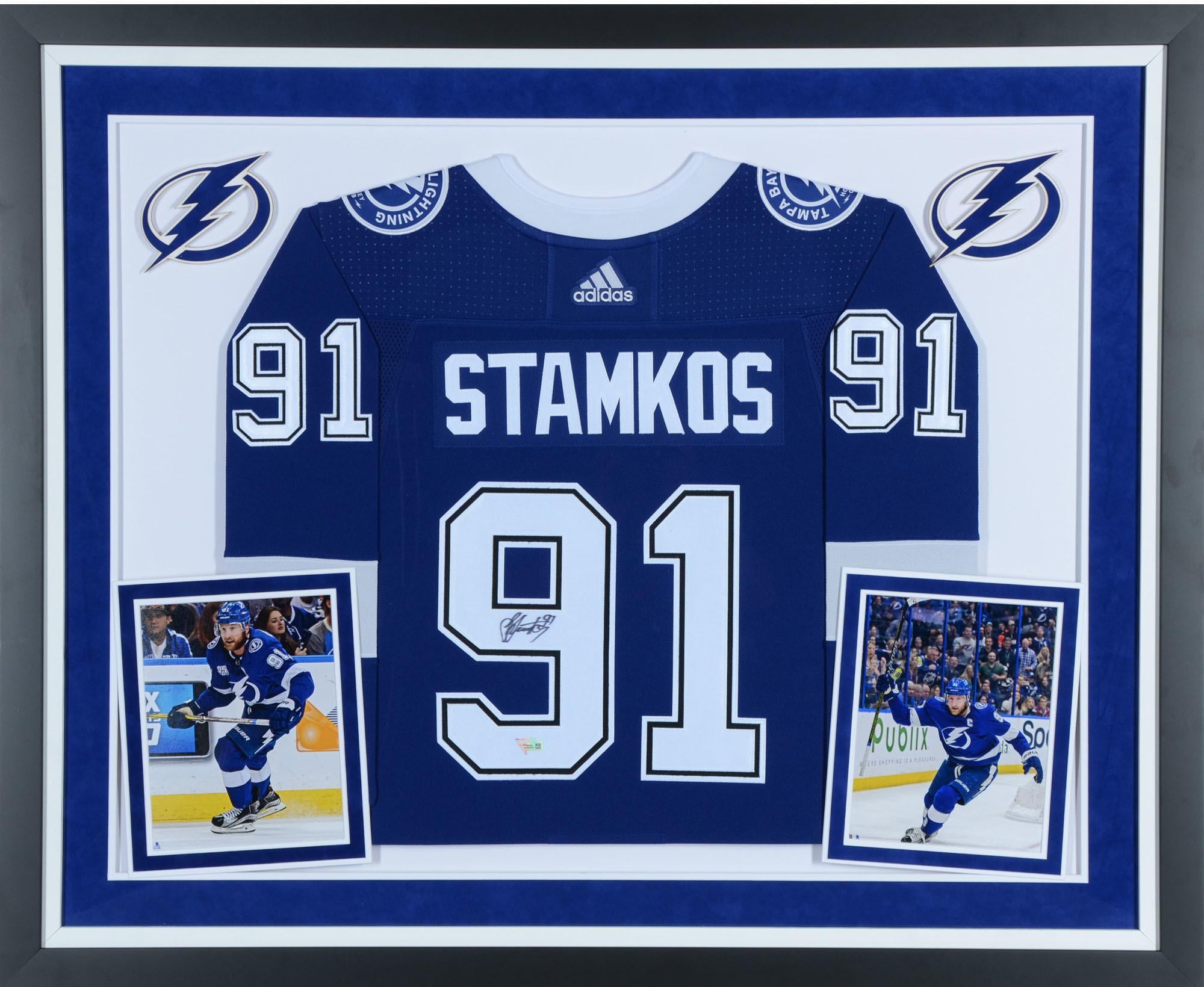 Steven Stamkos Tampa Bay Lightning Autographed 8 x 10 White Jersey Skating Photograph Fanatics Authentic Certified 